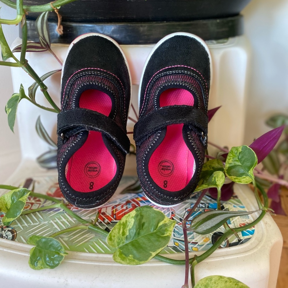 Pink and black wonder nation sneakers